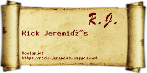 Rick Jeremiás névjegykártya